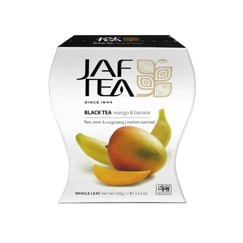 Чай черный Манго и банан Jaf Tea Mango Banana flavour black 100 г картон — изображение 1