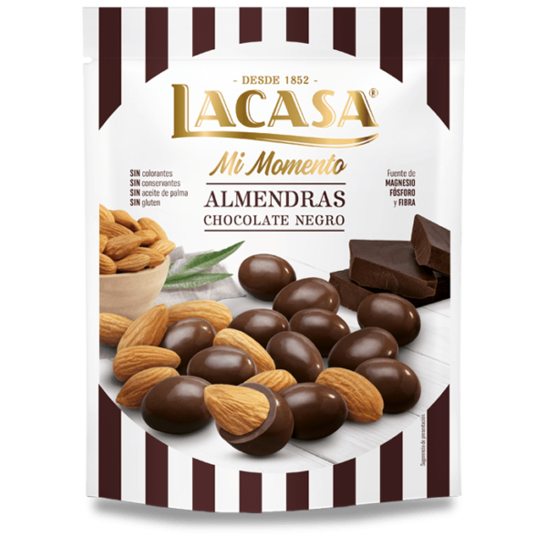 Мигдаль в чорному шоколаді Lacasa (БЕЗ ГЛЮТЕНУ)125г