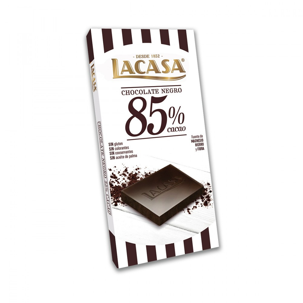 Шоколад чорний 85% Lacasa БЕЗ ГЛЮТЕНУ 100г - Зображення 1