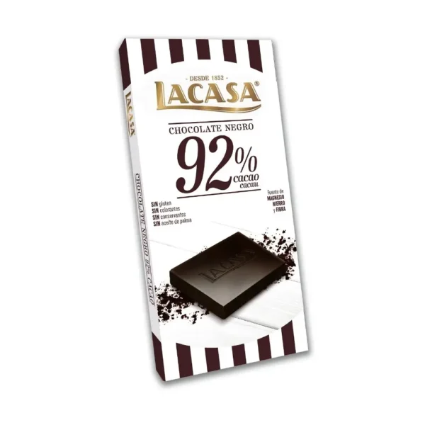 Шоколад чорний 92% Lacasa без глютену 100г